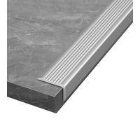 Profilé L-SD en aluminium pour escalier, argenté, imperméable et antidérapant, utilisation en intérieur/extérieur (l 30 x H 20 mm) - Sûr et protège les escaliers