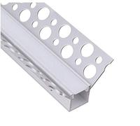 Profilé LED d'angle en aluminium pour cloison sèche Montage en saillie (90) pour bandes LED avec cache transparent 2 m