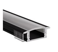 Profilé LED en aluminium encastrable avec cache transparent, opale, semi-transparent ou blanc transparent diffus - Longueur 100 cm - Alumino®