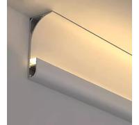 Profilé LED en aluminium pour moulure de couronne, éclairage indirect, diffuseur pour plafond, sol, mur, corniche décorative 1 m, 1,2 m, 2 m, 4 m, 10 m, 18 m