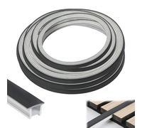 Profilé LED en silicone noir, 12 x 12 mm - Bande LED flexible - Diffuseur - Canal pour panneaux acoustiques - Étanche - Cache pour une répartition homogène de la lumière - Effet néon (sans bande LED
