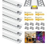 Profilé Led Encastrable, 6x1M Profil de Panneau Sèche à LED pour Bande LED 18MM, Canal en AluProfilé pour Plafonds et murs, Diffuseur à Bande avec Couverture Blanche pour Bande Philips Hue