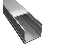 Profilé LED WIDE-30 en aluminium argenté pour bandes LED avec cache laiteux ou transparent, construction extra large 27,04 mm, également pour plusieurs bandes LED (2 m + cache laiteux)