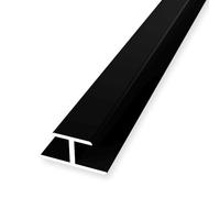 Profilé mural 10,2 x 10,2 x 2550 mm - Hauteur de coupe 8,2 mm - Profilé de connexion en H en aluminium lisse non percé - Revêtu par pulvérisation - Noir mat - RAL9004 Küberit