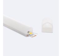 Profilé Néon Sflex 15x13 Semi-Circulaire Courbe Verticale Pour Rubans Led Ip20 Jusqu'à 10 Mm 10 M