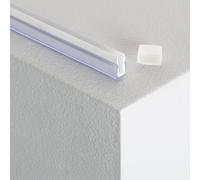 LEDKIA LIGHTING Profilé PC 1 m pour Rubans Néon LED 24/48V DC 6x12 mm NFLEX6 Transparent
