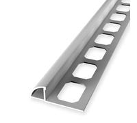 Profilé pour carrelage 10 x 30 x 2500 mm, hauteur de bordure 10 mm, profilé quart de cercle, en aluminium fermé, perforé, profilé métallique argenté Küberit