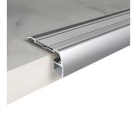 Profilé pour Nez de Marche en Aluminium, Profilé d'angle Antidérapante en Forme de L avec Fente pour éclairage LED, pour Cinéma, Hôtel, Maison, école(Argent)