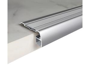 Profilé pour Nez de Marche en Aluminium, Profilé d'angle Antidérapante en Forme de L avec Fente pour éclairage LED, pour Cinéma, Hôtel, Maison, école(Argent)