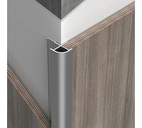 Profilés D'angle Arrondis En Alliage D'aluminium, Bandes De Séparation Plates Pour Sols, Protecteur De Bord De Séparation, Lot De 3 De 100cm(Gray,7.50mm)