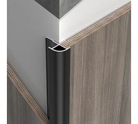 Profilés D'angle Arrondis En Alliage D'aluminium, Bandes De Séparation Plates Pour Sols, Protecteur De Bord De Séparation, Lot De 3 De 100cm(Noir,18.5mm)