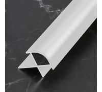 Profilés D'angle Arrondis En Alliage D'aluminium, Bandes De Séparation Plates Pour Sols, Protecteur De Bord De Séparation, Lot De 3 De 100cm(Blanc,6.50mm)