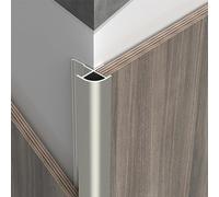 Profilés D'angle Arrondis En Alliage D'aluminium, Bandes De Séparation Plates Pour Sols, Protecteur De Bord De Séparation, Lot De 3 De 100cm(Gun gray,3.50mm)