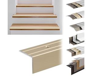 Profilés d'angle pour marches autocollants ou pré-percés avec matériel de montage - Profilés d'angle pour escaliers (Profilé d'angle, Sahara, 1000x24,5x20 mm, Pré-percés)