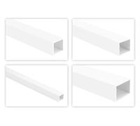 Profilés plastiques HEXIM en tube carré - tubes carrés et rectangulaires, profilés creux en PVC, stables et résistants - 2 mètres par barre (20x12mm, HJ 213)