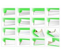 Profilés stucco HEXIM LED en PU - éclairage indirect avec des profilés de plafond modernes, opaques, légers et résistants aux chocs - (LED-9 100x40mm) corniches lumineuses, profilé stucco
