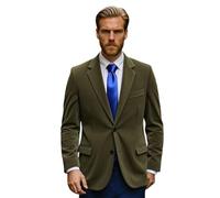 profili di Toscana - Veste homme élégante classique en velours Duca Visconti Made in Italy, vêtements pour hommes en tissu velours duc Visconti de Modrone élastique, vert, 44