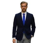 profili di Toscana - Veste homme élégante classique en velours Duca Visconti Made in Italy, vêtements pour hommes en tissu velours duc Visconti de Modrone élastique, bleu, 64