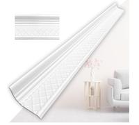 Profils de stuc en XPS polystyrol - Corniches de plafond blanches 1m - Profils pour stuc de plafond et décoration murale - Légères corniches décoratives en polystyrène doux et pur (V02-08) 50 pièces