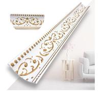 Profils en stuc en XPS en polystyrol - Corniches de plafond blanches de 1m - Profils pour stuc de plafond et décoration murale - Légères corniches décoratives en polystyrol doux et pur (V01-08 - Or) 8