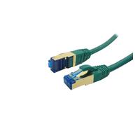 ProfiPatch Cat.6A S/FTP RJ45 avec câble brut Cat.7 PiMF sans halogène LSZH Premium AWG26 RJ45 Tôle de blindage plaqué or DSL Ethernet TV Réseau LAN 10 Go Vert 20 m