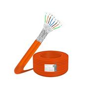 ProfiPatch Cat 7 Câble réseau Ethernet 10 Gbit 1000 MHz S/FTP AWG23 PIMF LSZH Duplex Orange 50 m