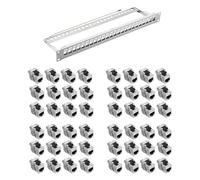 ProfiPatch Cat8 Panneau de brassage 19" 24 ports RJ45 Montage en rack blindé 1U Gris