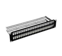 ProfiPatch Panneau de brassage 19" 24 ports pour montage en rack Keystone 1HE Noir