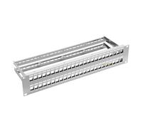 ProfiPatch Panneau de brassage 48 ports pour montage en rack Keystone 2HE Gris 19"
