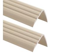 ProfiPVC Lot de 2 Cornière PVC 50x40mm, 200cm - Baguette d’angle de protection, profilé d'angle caoutchouc autoadhésif - Protection d'angles et rebords, flexible, facile à installer, Beige