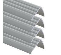ProfiPVC Lot de 4 Cornière PVC 50x40mm, 110cm - Baguette d’angle de protection, profilé d'angle caoutchouc autoadhésif - Protection d'angles et rebords, flexible, facile à installer, Cendré