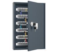 Profirst Armoire à clés Porter 100 Serrure électronique Ouverture d'urgence Acier Gris 5 Barrettes à Crochet réglables y Compris 100 Porte-clés GRATUITS Matériel de Fixation