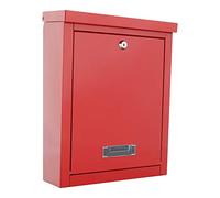 Profirst Boîte aux Lettres Mail PM 470 Rouge tôle d'acier (hxlxp) 400x310x135 mm Serrure à Cylindre boîte aux Lettres Murale Porte-étiquette fenêtre Transparente matériel de Fixation Inclus