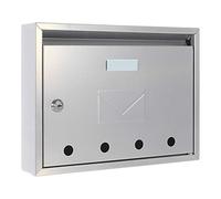 Profirst Mail PM 100 boîte aux Lettres Argent tôle d'acier Serrure à Cylindre 2 clés hxlxp 240x320x60 mm boîte aux Lettres Murale Porte-étiquette fenêtre Transparente matériel de Fixation
