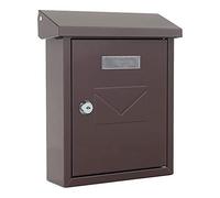 Profirst Mail PM 240 Boîte aux lettres marron avec serrure à cylindre 2 clés Porte-badge 210 x 250 mm avec matériel de fixation