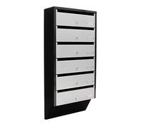 Profirst Quarten 6 système de boîte aux Lettres - Argent/Noir-Cylindre de Verrouillage-Plaque signalétique-pour 6 Parties-LxH 38.5x82.4-boîte aux Lettres Murale