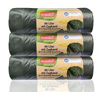 Profissimo Lot de 20 sacs poubelle écologiques résistants à la déchirure et à l'eau 60 l - Label Ange Bleu, 3er Pack