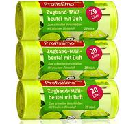 Profissimo Lot de 3 sacs poubelle avec cordon de serrage - Parfum frais d'agrumes - 20 litres - 75 sacs (3 x 25 pièces) - Idéal pour la maison, le bureau et la salle de bain
