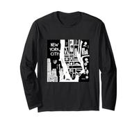 Profitez de New York City The Big Apple Street Food Doodles Map Manche Longue