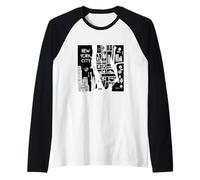 Profitez de New York City The Big Apple Street Food Doodles Map Manche Raglan