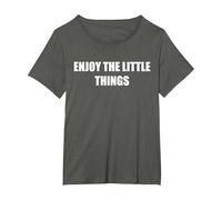 Profitez des Petites Choses T-Shirt, Femme Grandes Tailles, Asphalte, 4X