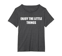 Profitez des Petites Choses T-Shirt, Femme Grandes Tailles, Chiné Foncé, 2X