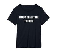Profitez des Petites Choses T-Shirt, Femme Grandes Tailles, Noir, 5X