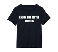 Profitez des Petites Choses T-Shirt, Femme Grandes Tailles, Noir, 6X