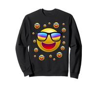 Profitez du Bonheur avec Les Motifs Graphiques émotinaux du Visage Souriant Sweatshirt