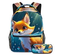 Profitez du confort et de la commodité avec notre ensemble de cartables pour enfants, parfait pour les voyages et l'école, le joli renard nage sous l'eau, Multicolore #06, B：29.4x20x40cm\
