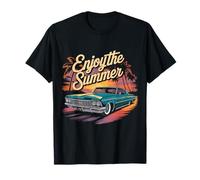 Profitez du Design d'été de Voiture Vintage Coucher de Soleil T-Shirt