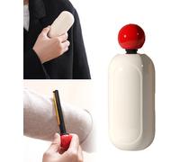 Profitez d'un rouleau anti-peluches lavable et portable 2 en 1 avec grattoir pour vêtements, poils d'animaux, mini rouleau adhésif réutilisable pour voyage, bureau, maison (blanc)