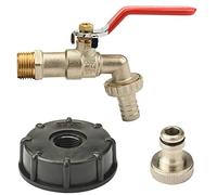 Profiwoab 1/2" IBC Raccord Robinet, Cuve 1000L Robinet Recuperateur,IBC Robinet en Laiton Chromé Pour robinet de jardin - Réservoir d'eau