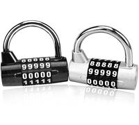 Profiwoab Cadenas à Combinaison à 5 Chiffres, 2 pièces cadenas a code, Cadena Peut être Réinitialisé pour l'Ecole, Casier Sportif et Sport, Etui, Boîte à Outils, Clôture